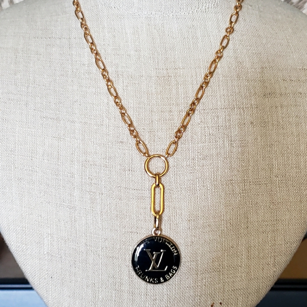 Vintage Louis Vuitton Bag Tag Necklace